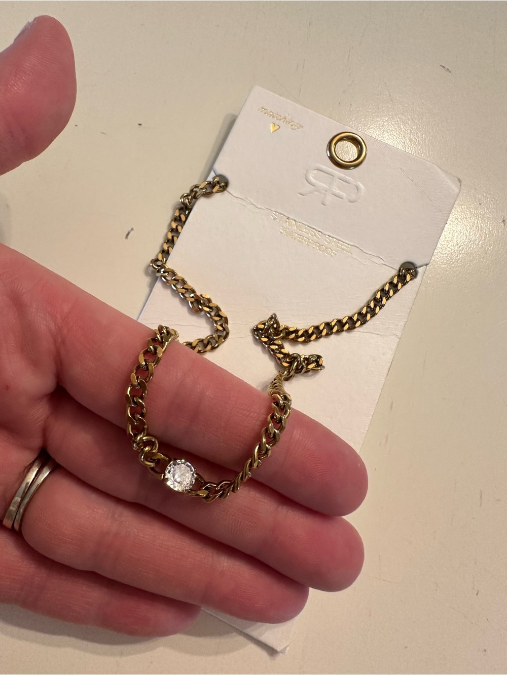 Stainless steel gold plated chain necklace